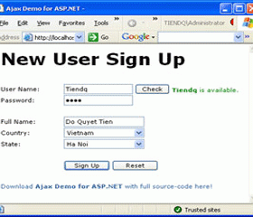 Sử dụng Ajax trong lập trình ASP.NET