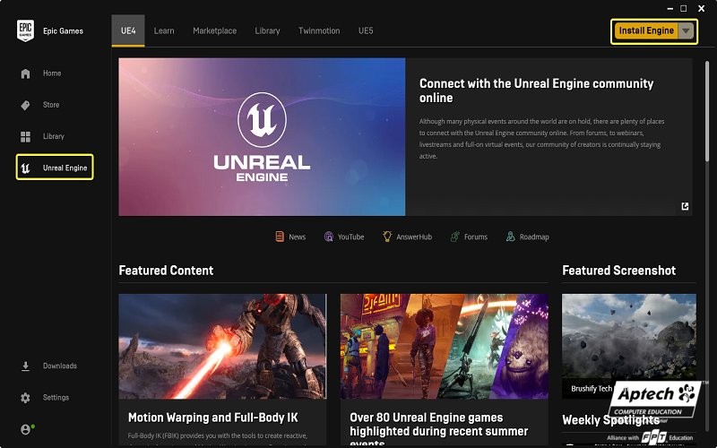 Các tính năng và công cụ phổ biến của Unreal Engine