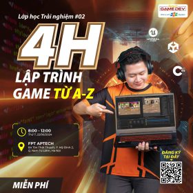 Lớp học “4 giờ lập trình game từ A – Z” lần đầu tiên ra mắt tại FPT Aptech Hà Nội
