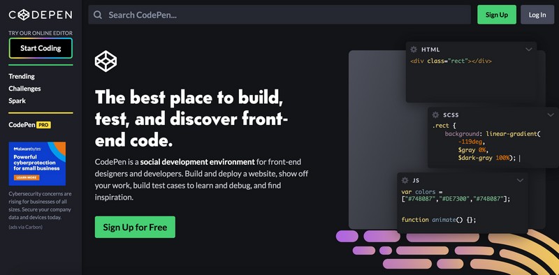 CodePen là công cụ hữu ích để thử nghiệm và học tập kiến thức front-end mới