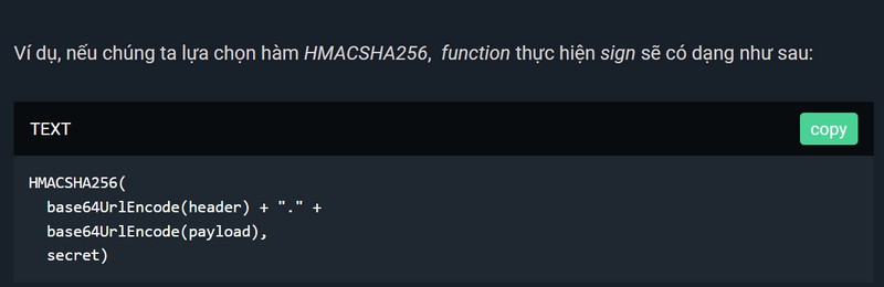 Signature là phần cuối cùng của một JWT có vai trò xác thực danh tính của người gửi