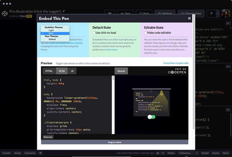 Trình soạn thảo CodePen là công cụ tuyệt vời để thử nghiệm và chạy các framework hay thư viện mới