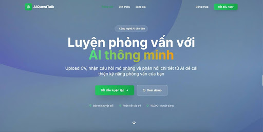 Trợ lý AI luyện phỏng vấn