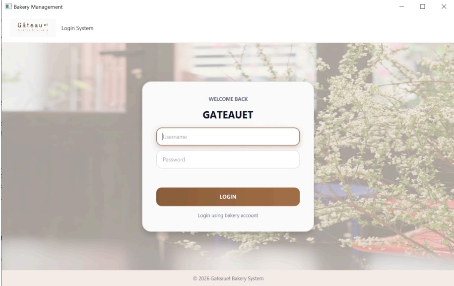 Đồ án học kỳ 2 của sinh viên FPT Aptech: Xây dựng hệ thống quản lý tiệm bánh Gateauet Bakery Management System